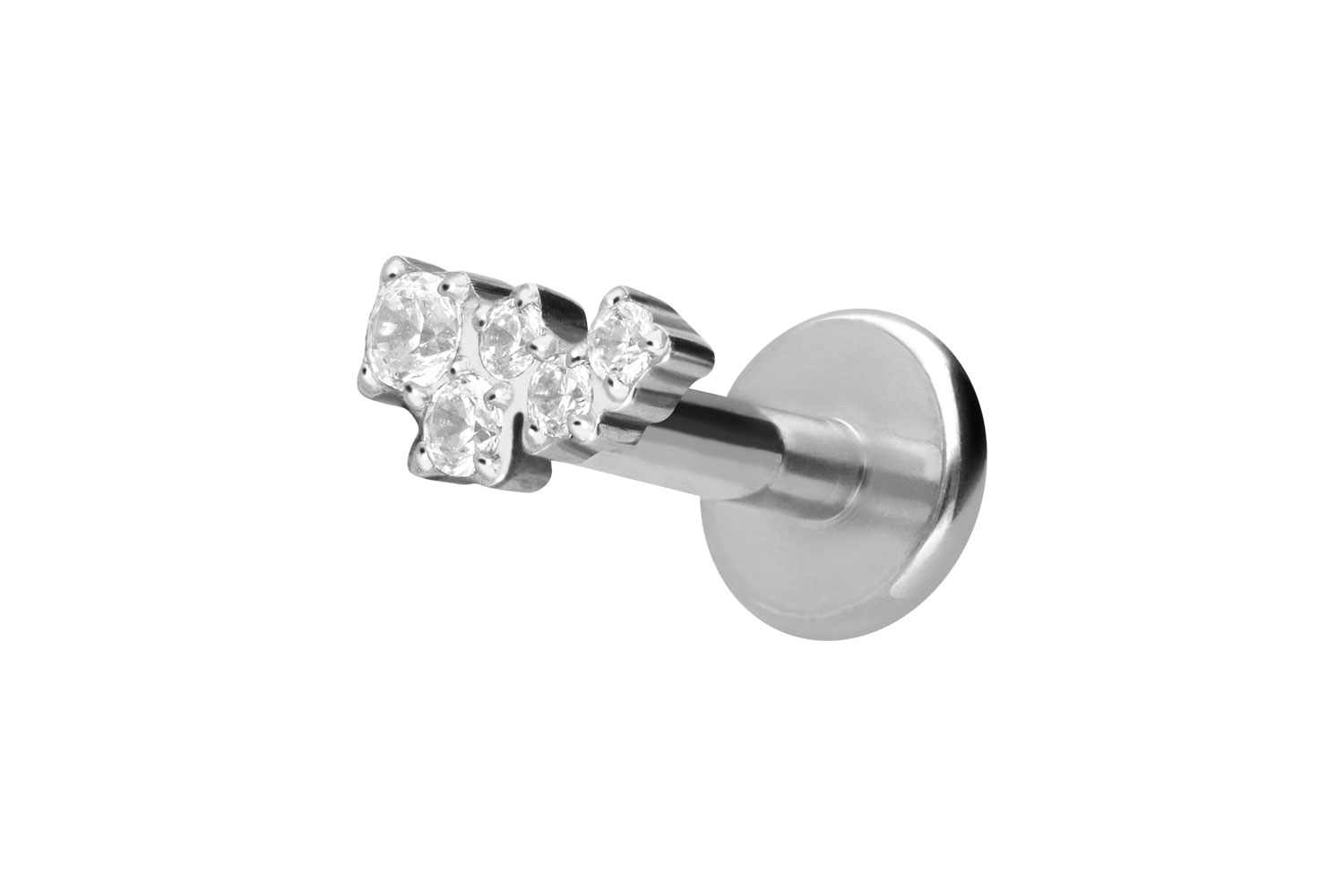 Titan Labret Piercing mit Innengewinde KRISTALLWOLKE